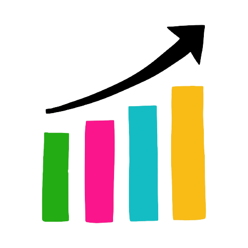 Chart graphic with arrow pointing up